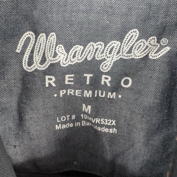 MEN'S WRANGLER RETRO® LONG SLEEVE WESTERN SNAP SOLID DOBBY SHIRT - Picture 5 of 8